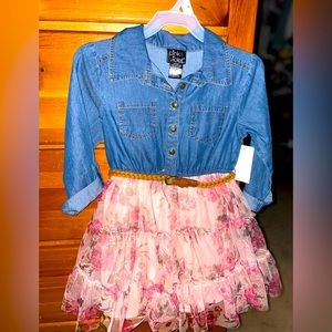 Girls Denim & Tulle dress